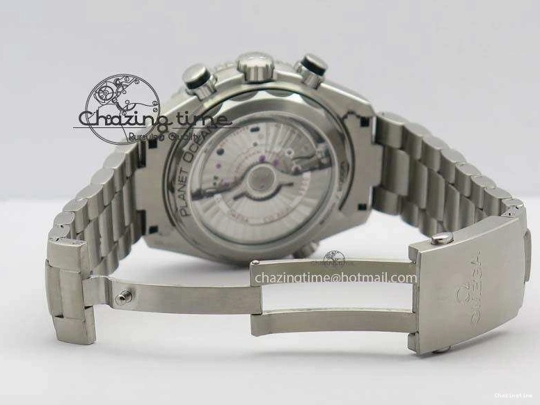 0413 Sustainable Planet Ocean Master Chronometer Chrono SS OM 1:1 Best Edition Black Dial On SS Bracelet A 8179